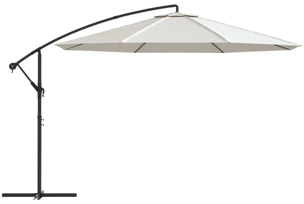 Umbrela de soare suspendata, 3,5 m, alb nisipiu alb nisipiu