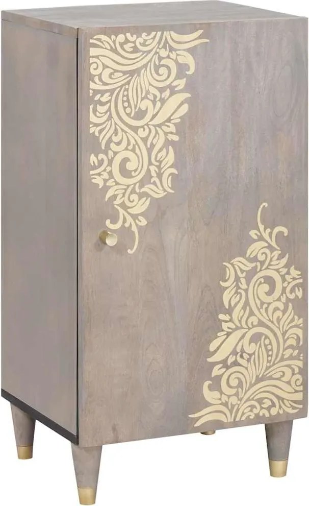 vidaXL Bufet cu raft Gri și Aur 40 x 33 x 75 cm Lemn de mango solid