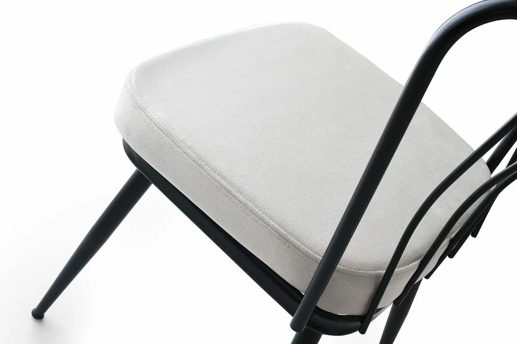 Set de scaune de sufragerie Yildiz White and Black, 4 buc., 4 buc