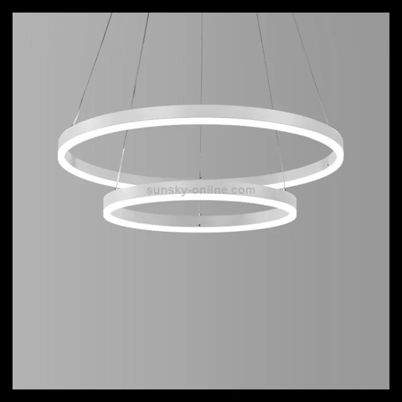 Lustra LED cu Telecomanda, ALB, Cercuri, wifi 2.4G cu lumina/rece/calda/neutra intensitate reglabila, 100W
