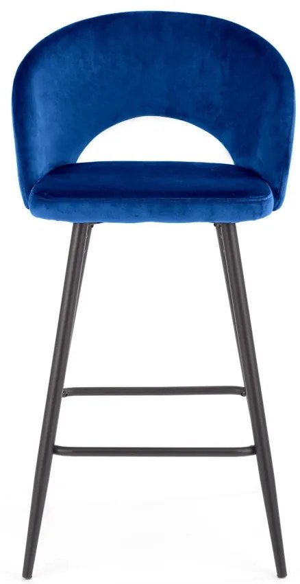 Scaun de bar H96 velvet albastru