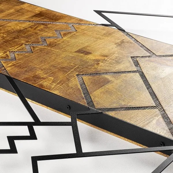 Decorațiune de perete 78x58 cm lemn/metal munți