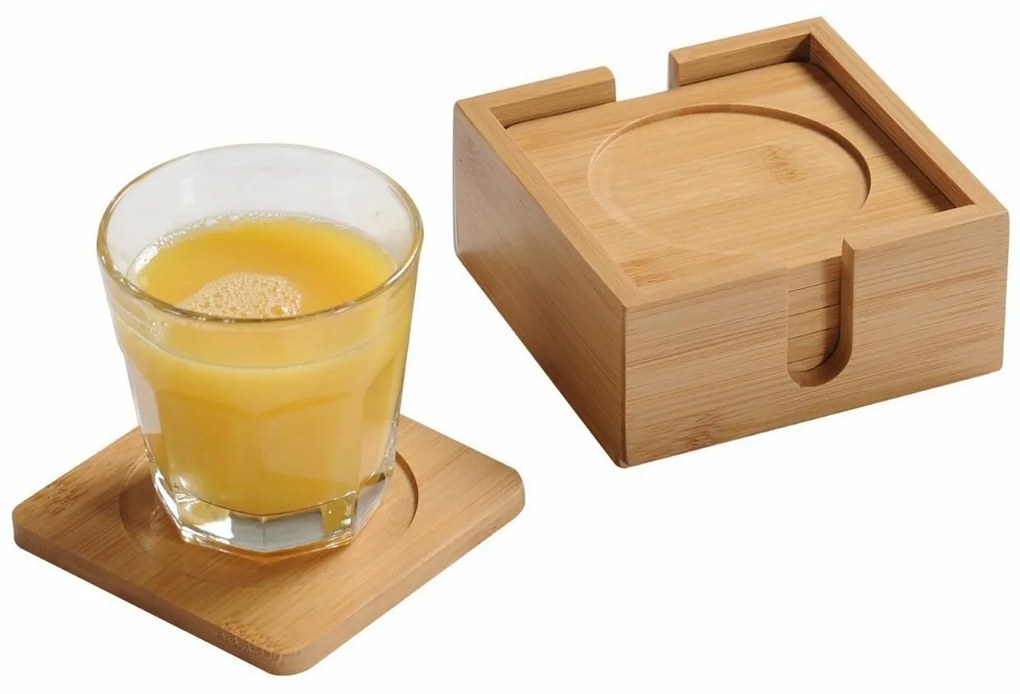 Kesper 58746 Set de 6 suporturi pentru pahare dinbambus, diametru 10 cm