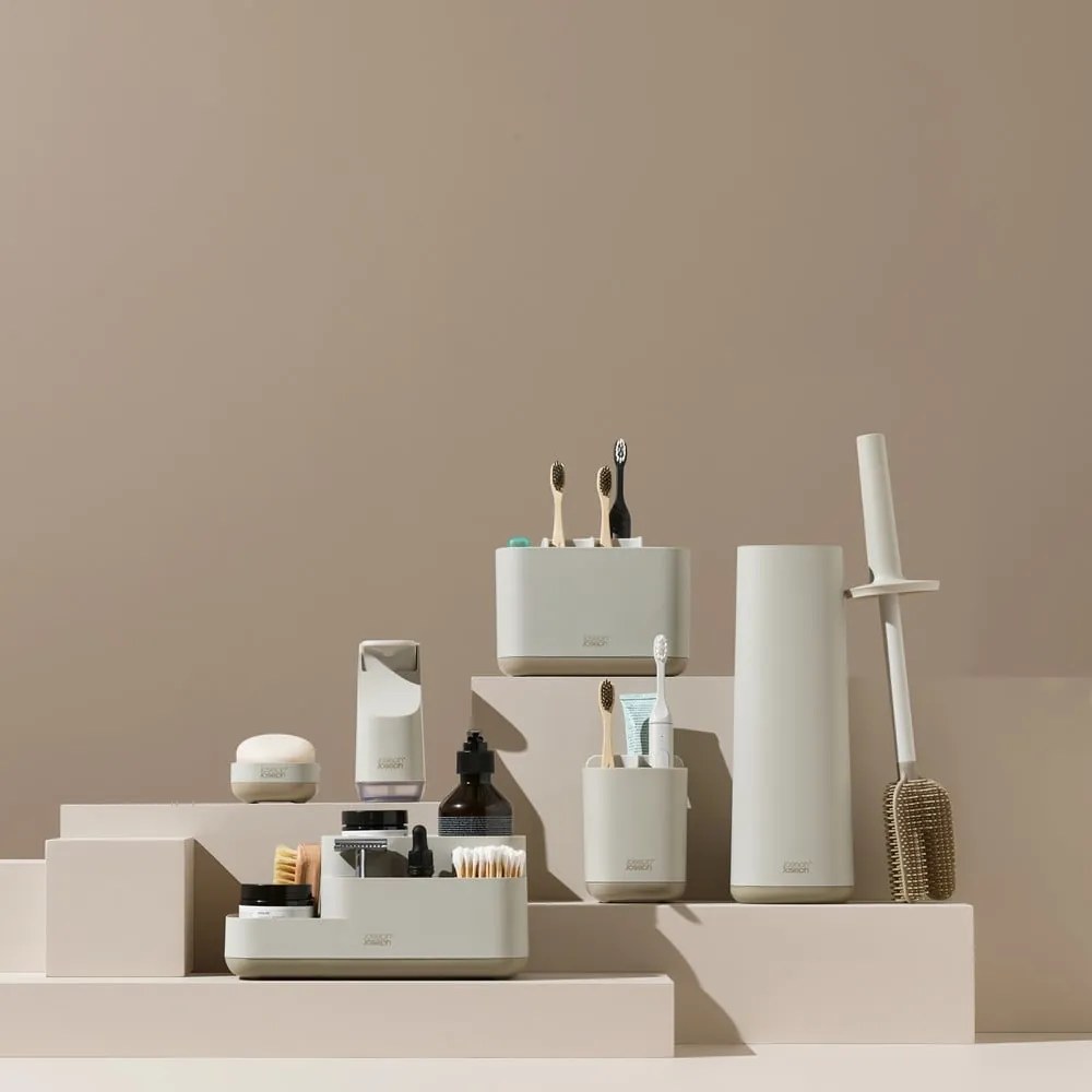 Dozator de săpun lichid bej din plastic 350 ml Slim – Joseph Joseph