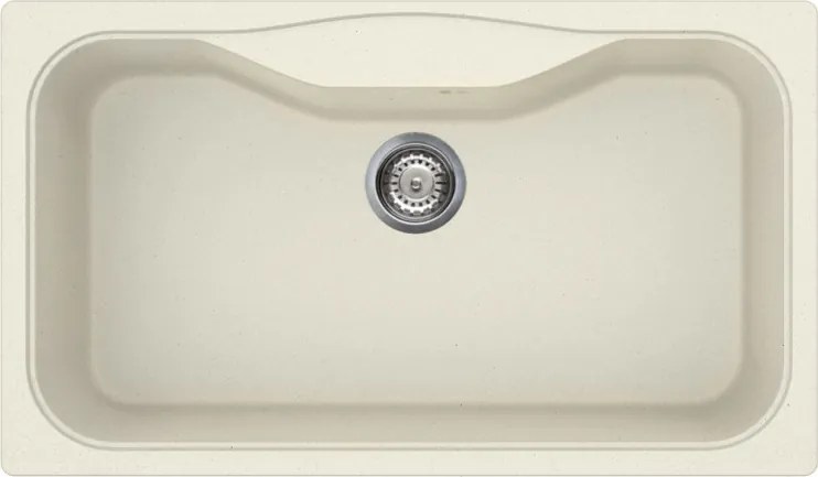 Chiuvetă de bucătărie Smeg LSEG860P, 86 cm, material rezistent la zgârieturi, ușor de curățat, crem