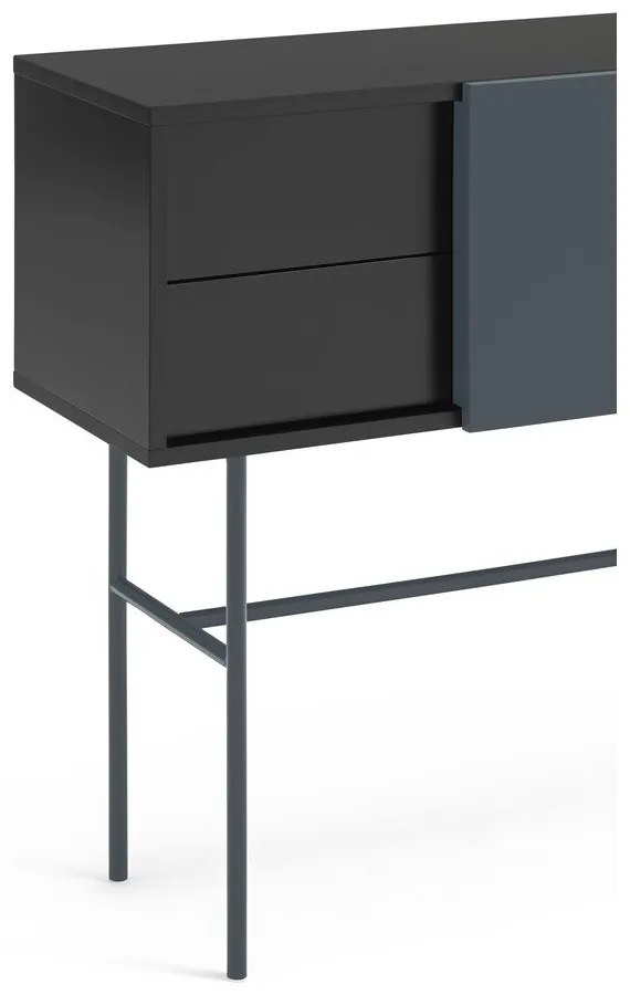 Masă consolă neagră-gri antracit 35x110 cm Nube – Teulat