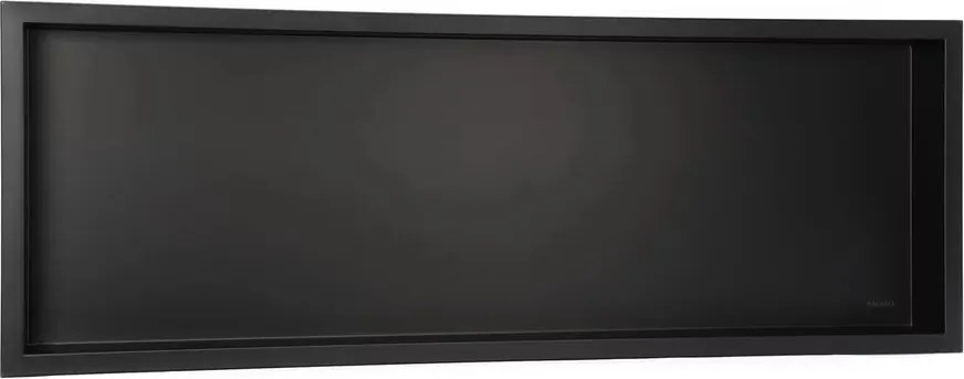 Raft incastrat dreptunghiular Balneo Wall-Box 90x30x7 cm negru periat