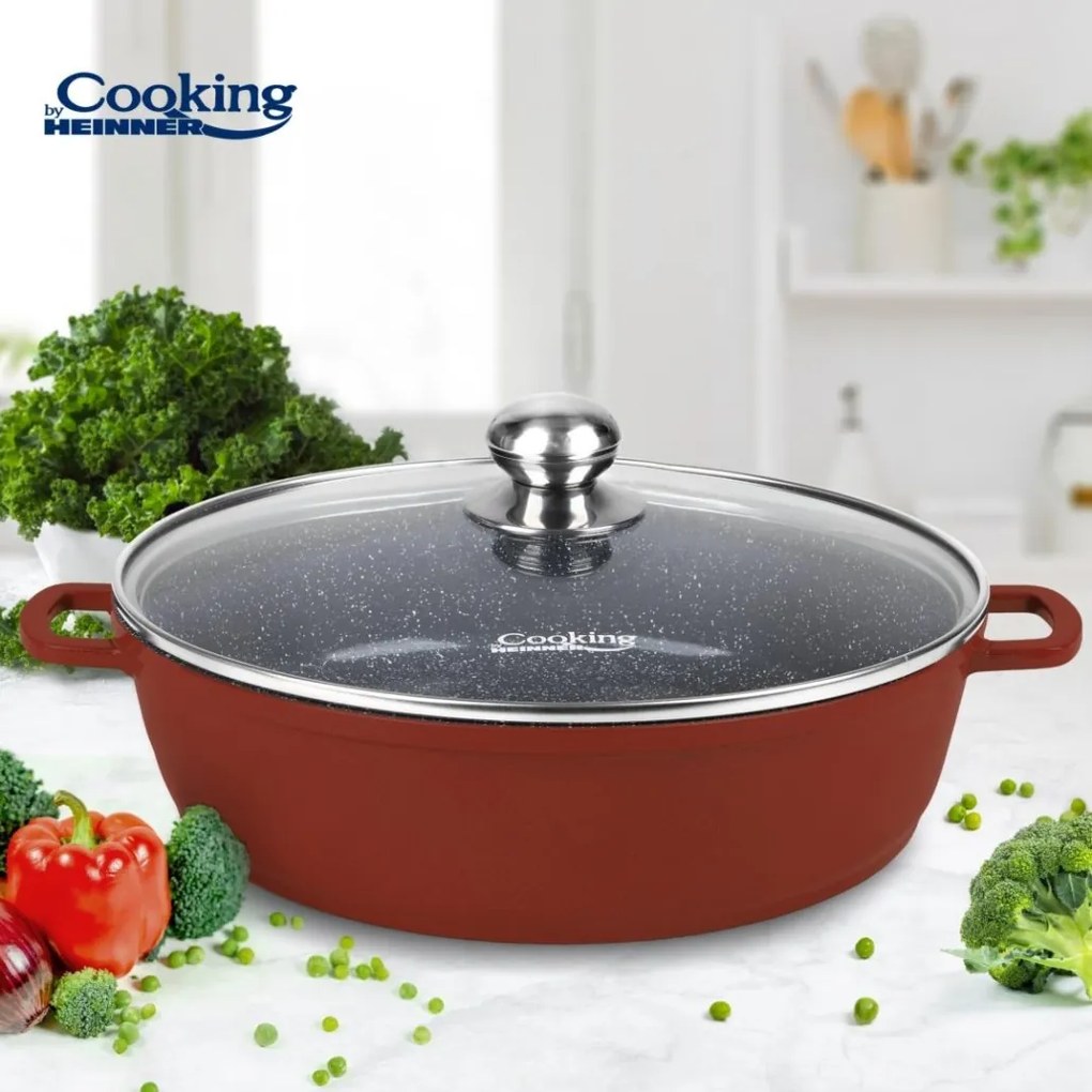 Cratiță din aluminiu cu capac 40x9.8 cm, 11L – Cooking by Heinner, Colecția Calabria HR-JLG-J40JCR, ideală pentru gătit în volum mare
