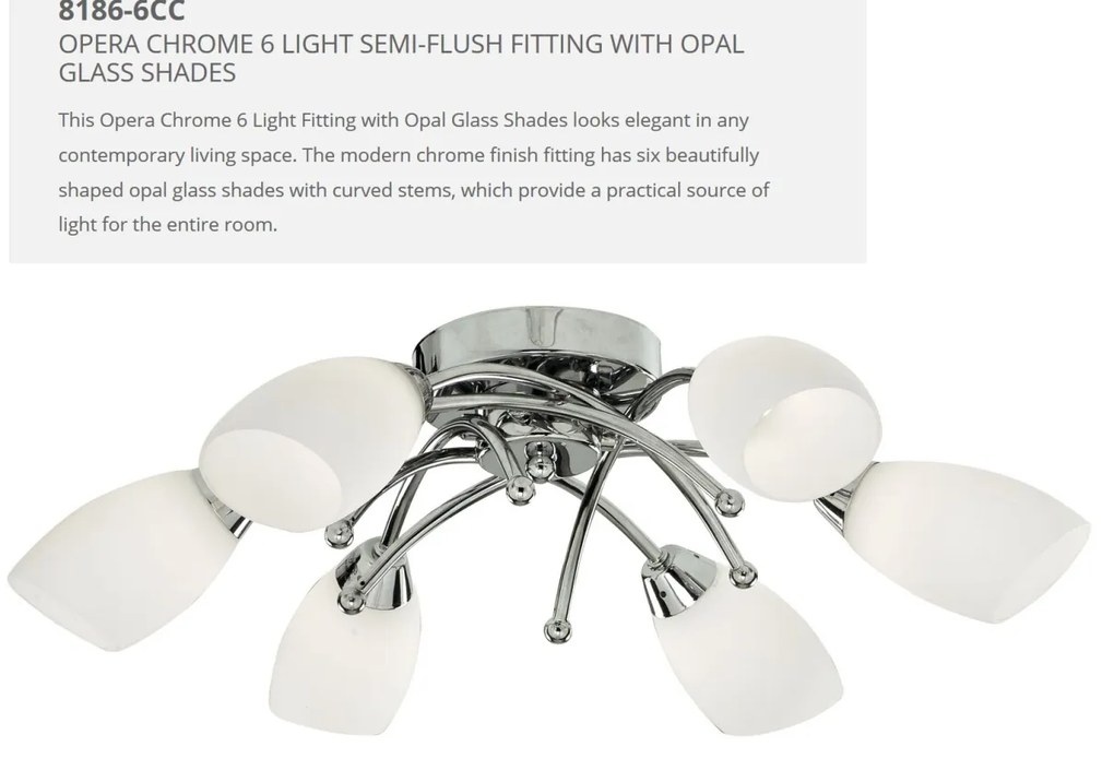 Lustra clasica aplicata Opera 6L crom 8186-6CC SRT