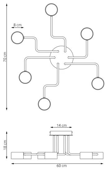 Lustră pe tijă KURAGE 6xGX53/12W/230V negru