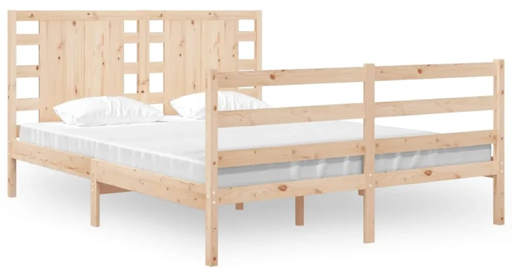 3104253 vidaXL Cadru de pat mic dublu, 120x190 cm, lemn masiv de pin
