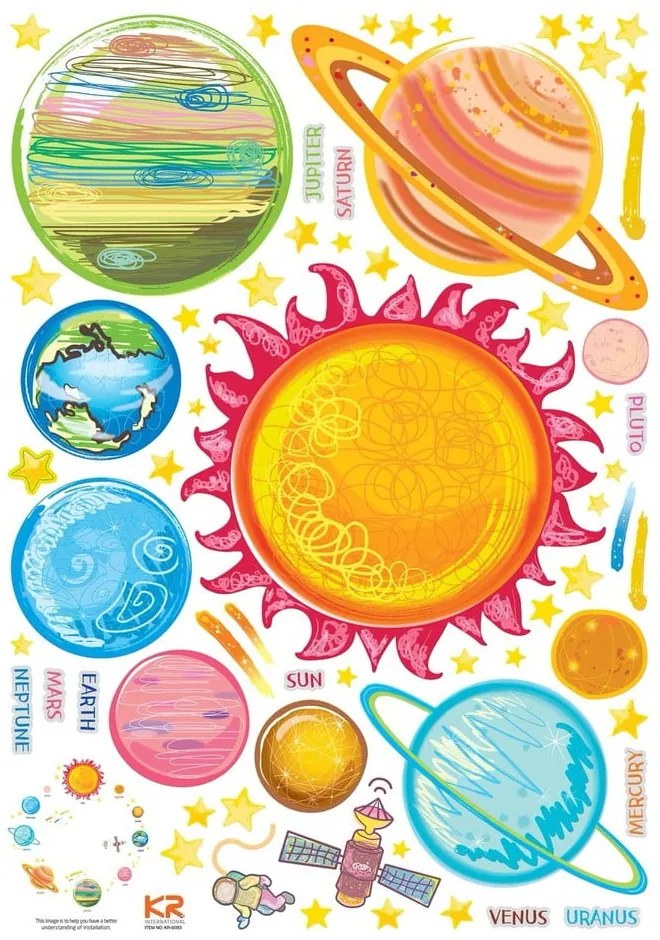 Set autocolante pentru perete Ambiance Solar System Planets