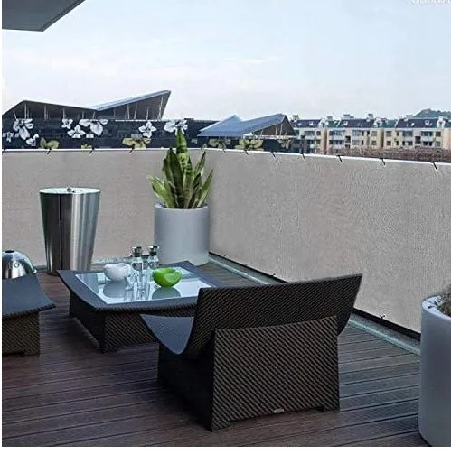 Paravan pentru balcon 0,8x5 LIGHT GREY PES Shield