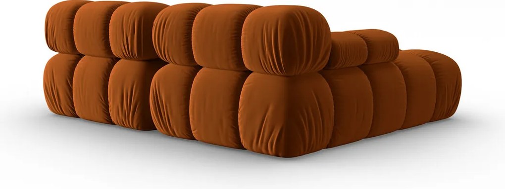 Coltar modular stanga 3 locuri, Bellis, Micadoni Home, BL, 188x155x70 cm, catifea, caramiziu