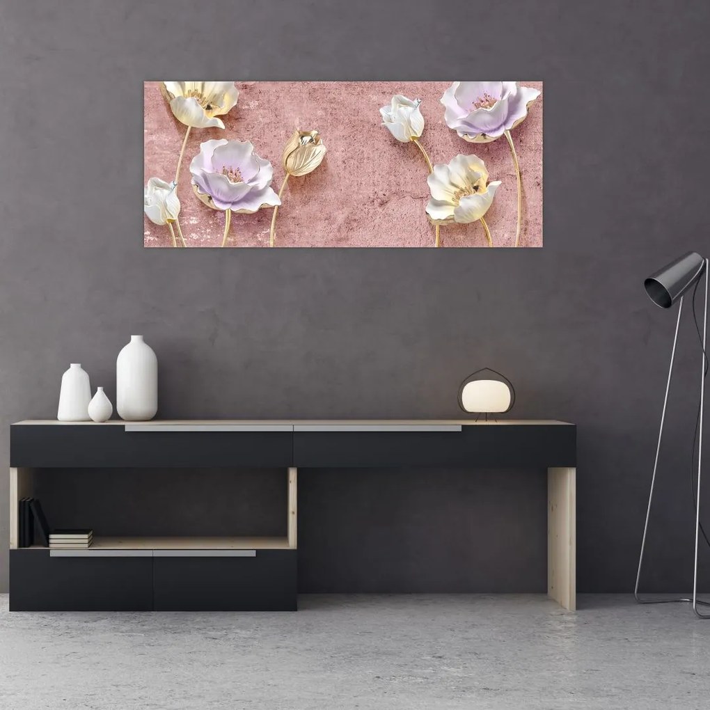 Tablou cu flori (120x50 cm)