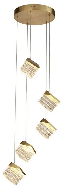 Lustra cu 5 pendule LED Cuboid