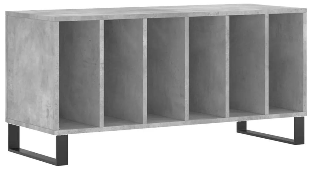 831760 vidaXL Dulap pentru discuri gri beton, 100x38x48 cm, lemn prelucrat