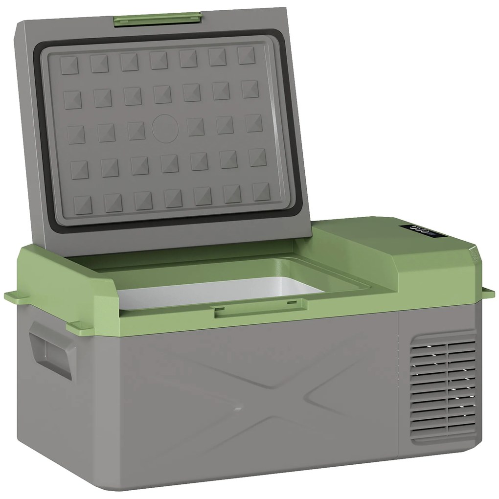 Outsunny Cutie frigorifică electrică portabilă 16,3L, frigider de mașină portabil congelator și frigider 12/24V gri | Aosom Romania