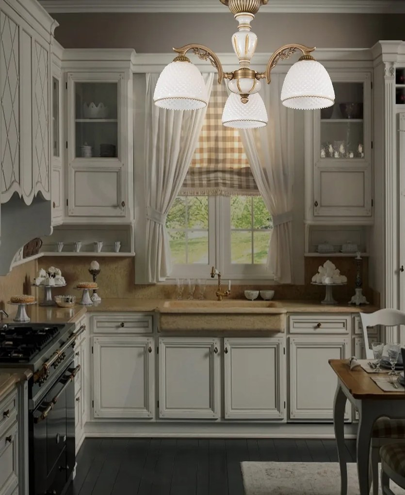 Lustra aplicata clasica din alama 3 brate design italian 8606