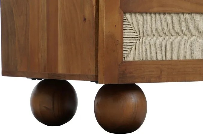 Comoda cu sertar, din lemn de acacia si rattan, "Savanah"