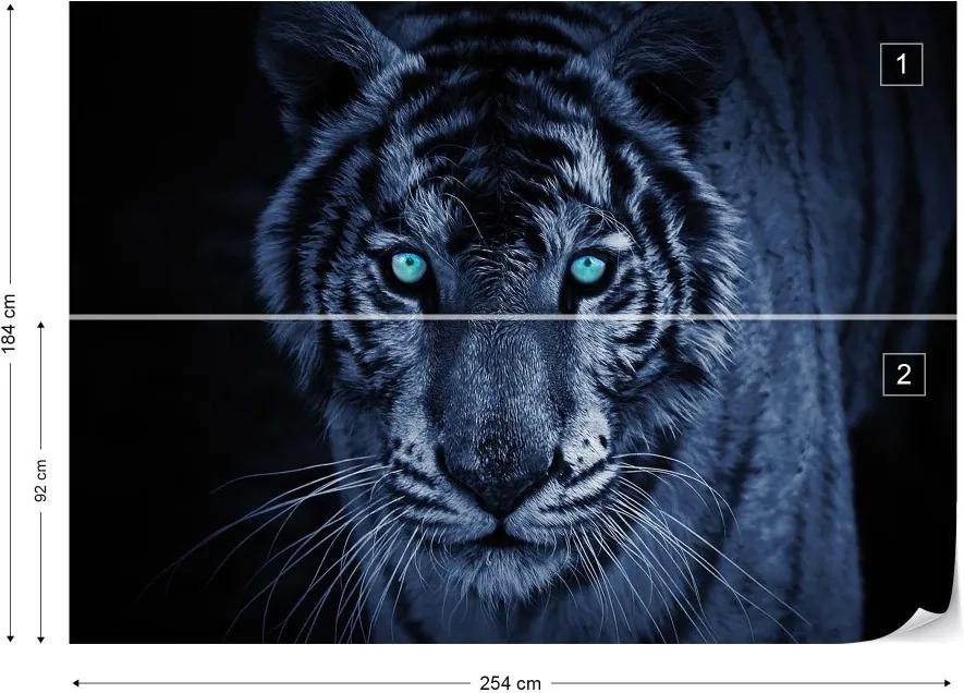 Fototapet GLIX - Tiger Blue + adeziv GRATUIT Tapet nețesute - 254x184 cm