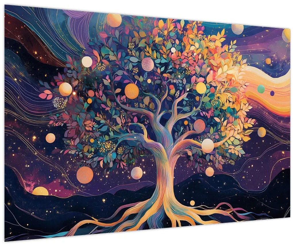 Tablou – Arbore violet plin de energie (90x60 cm)