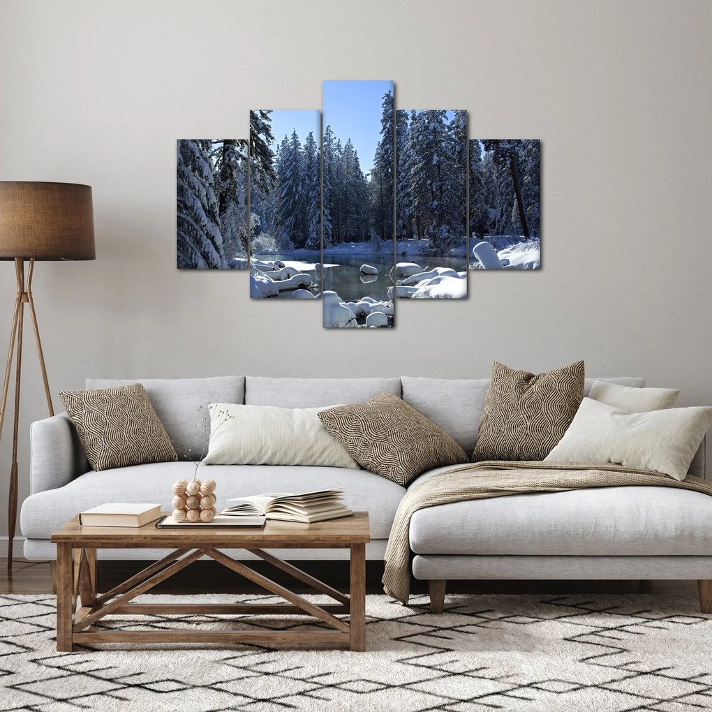 Tablou pădurii înzăpezite (150x105 cm)