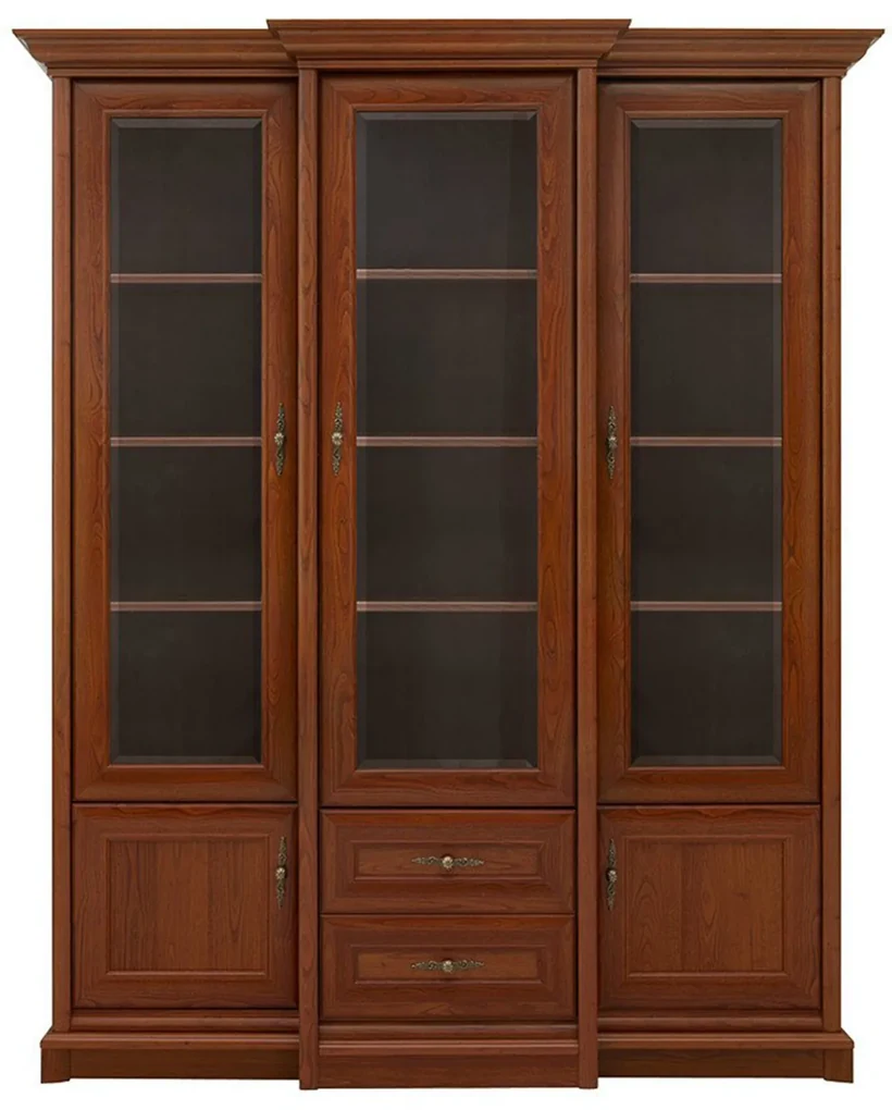 Vitrina 3 usi KENT EREG 3w2s Castan, 167.5 cm, 43-49,5 cm, 204.5 cm, Vitrina 3 usi EREG 3w2s