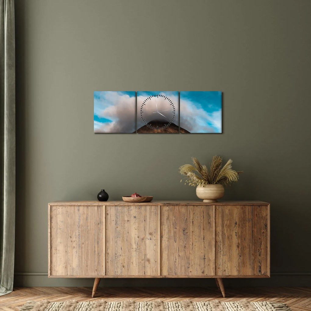 Tablou - Norul deasupra muntelui (cu ceas) (90x30 cm)