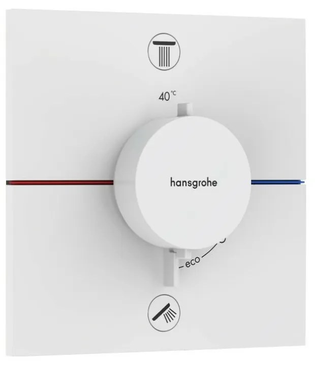 Baterie dus termostatata incastrata alb mat Hansgrohe ShowerSelect Comfort E 2 functii EN1717