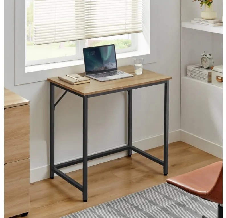 Set pentru birou masa de birou TAYLOR 80x50 cm stejar sonoma + scaun de birou AVOLA VELVET albastru regal