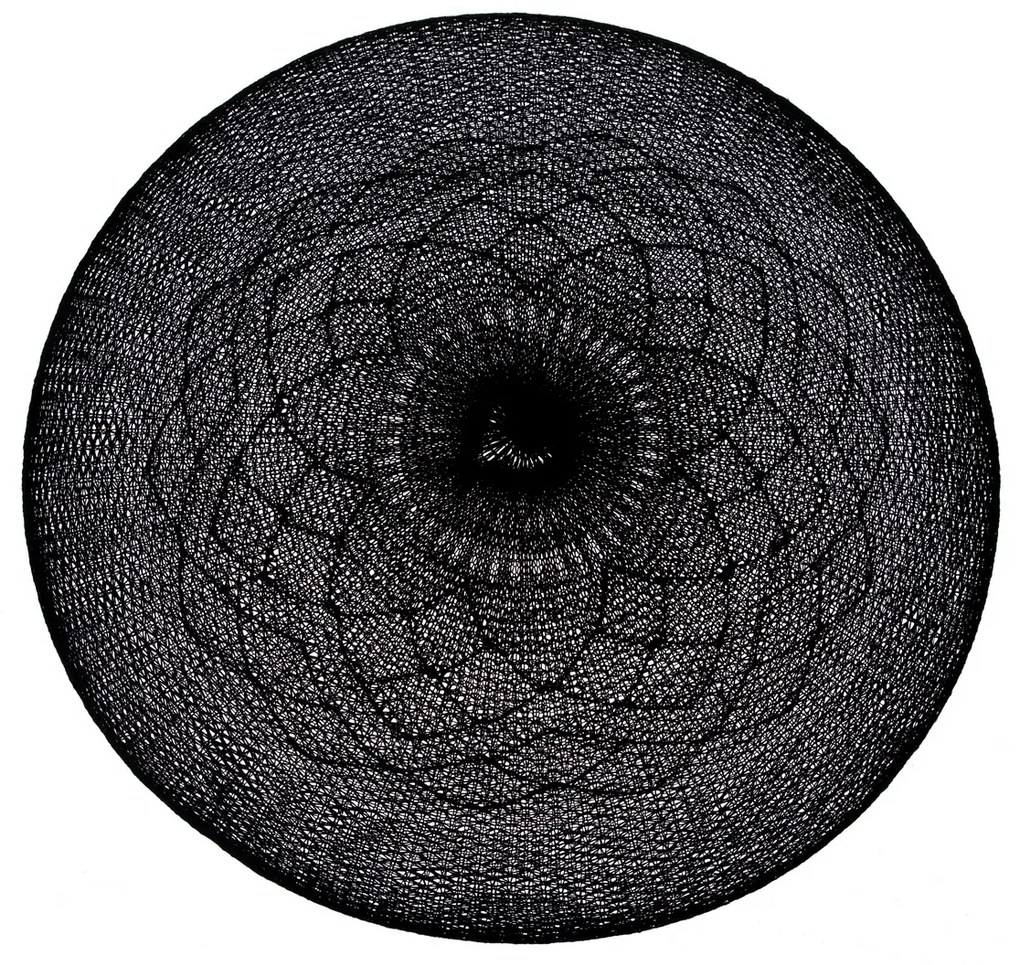 Suport de farfurie Mandala negru, 38 cm