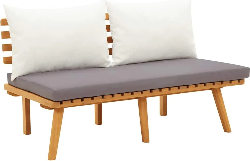 vidaXL Bancă de grădină cu perne, 115 cm, lemn masiv de acacia