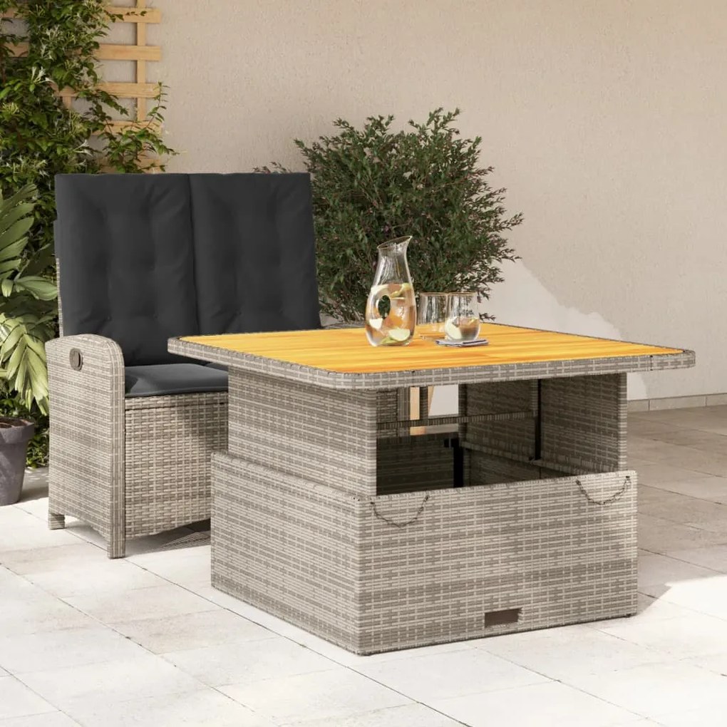vidaXL Set mobilier de grădină cu perne, 2 piese, gri, poliratan