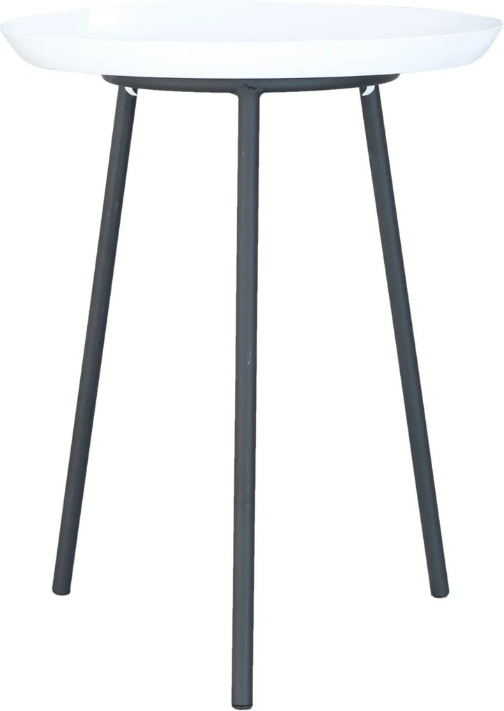 Masuta fier negru alb Ø 38 cm x 50 cm