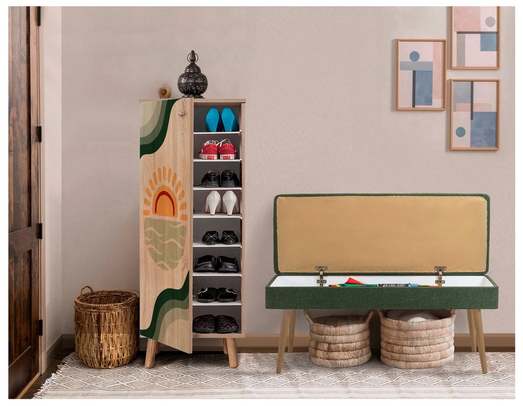 Mobilier Hol Beside 30 (stejar sonoma + verde) . 1093994