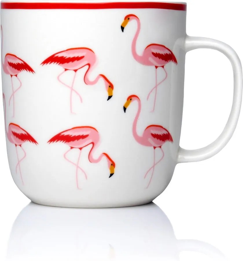 Cană din porțelan Sabichi Flamingo, 450 ml