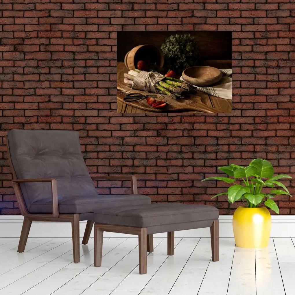 Tablou cu sparanghel pe masă (70x50 cm)