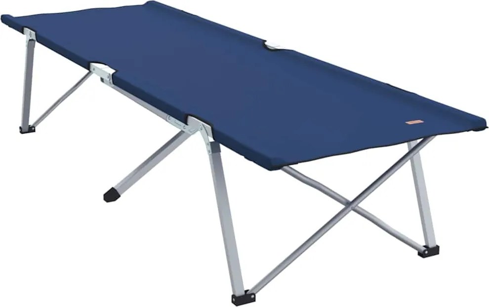 vidaXL Pat pliabil pentru camping Manual albastru 194 x 62,5 x 42,5 cm
