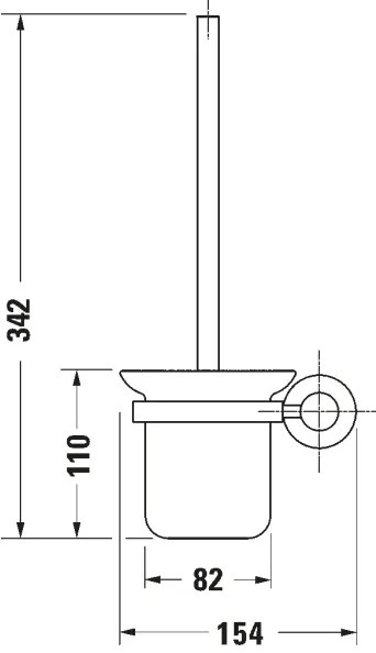 Duravit 99274600 - Perie WC de perete D-CODE, negru mat