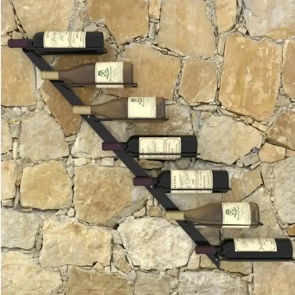 Raft de perete/suport vinuri, Wine Stand Homs,88x72x10 cm,metal