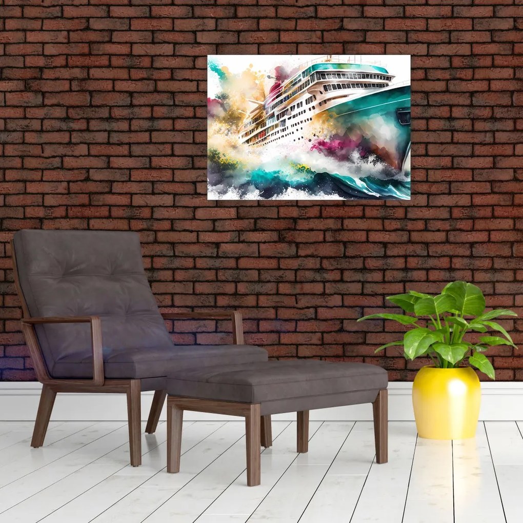 Tablou pe sticlă - Acuarelă mare (70x50 cm)