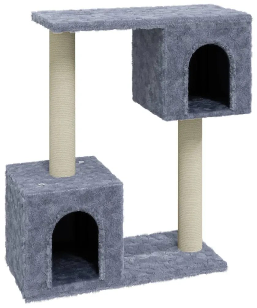 171431 vidaXL Ansamblu pisici, stâlpi din funie sisal, gri deschis, 60 cm