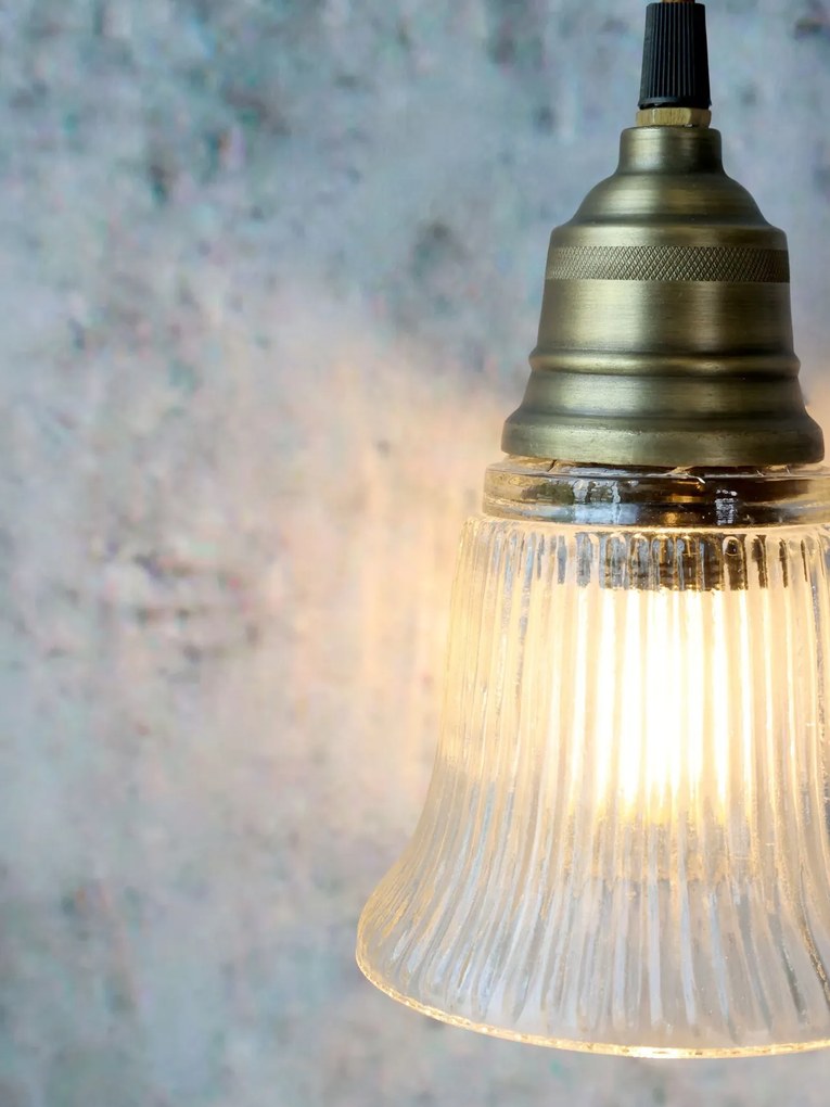 Lustra din sticla si alama, H17/D12cm, 40W