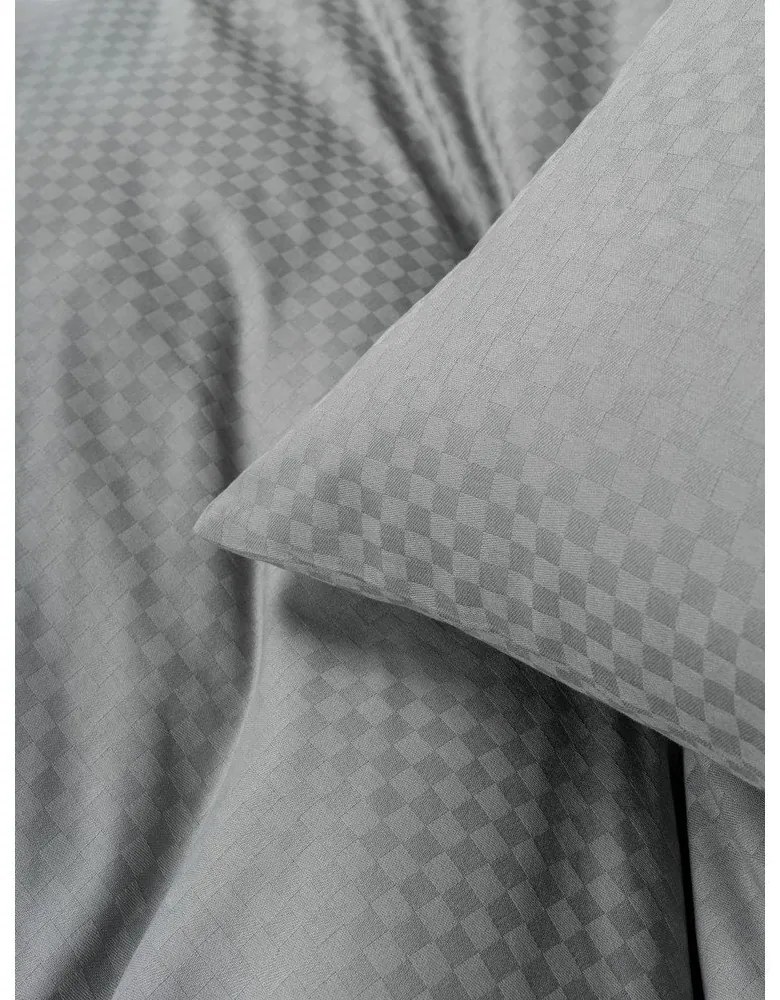 Lenjerie de pat gri din bumbac ranforcé pentru pat dublu, extinsă 240x220 cm Checkered – Mila Home Luxury