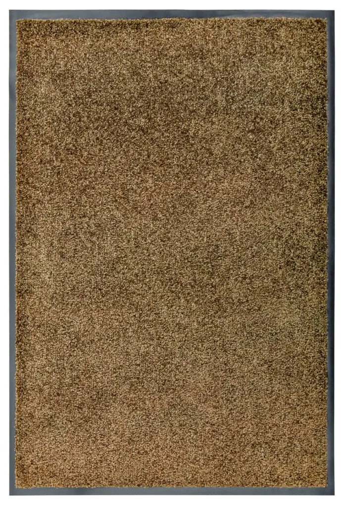 vidaXL Covoraș de ușă lavabil, maro, 60 x 90 cm