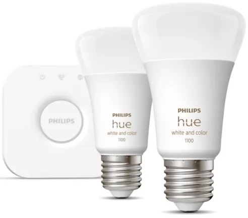 Pachet de bază Philips Hue WACA 2xE27/9W/230V 2000-6500K + Hue Bridge