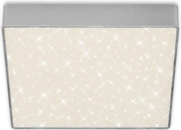 Mini Plafoniera LED argintiu cu efect starlight STAR SKY 21x21cm