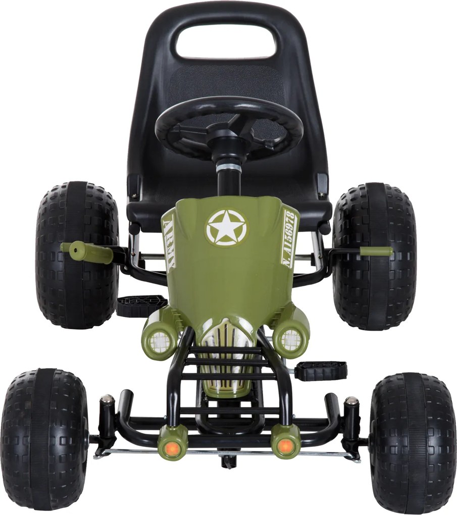 Homcom Go-Kart per Bambini a Pedali, Verde e Nero