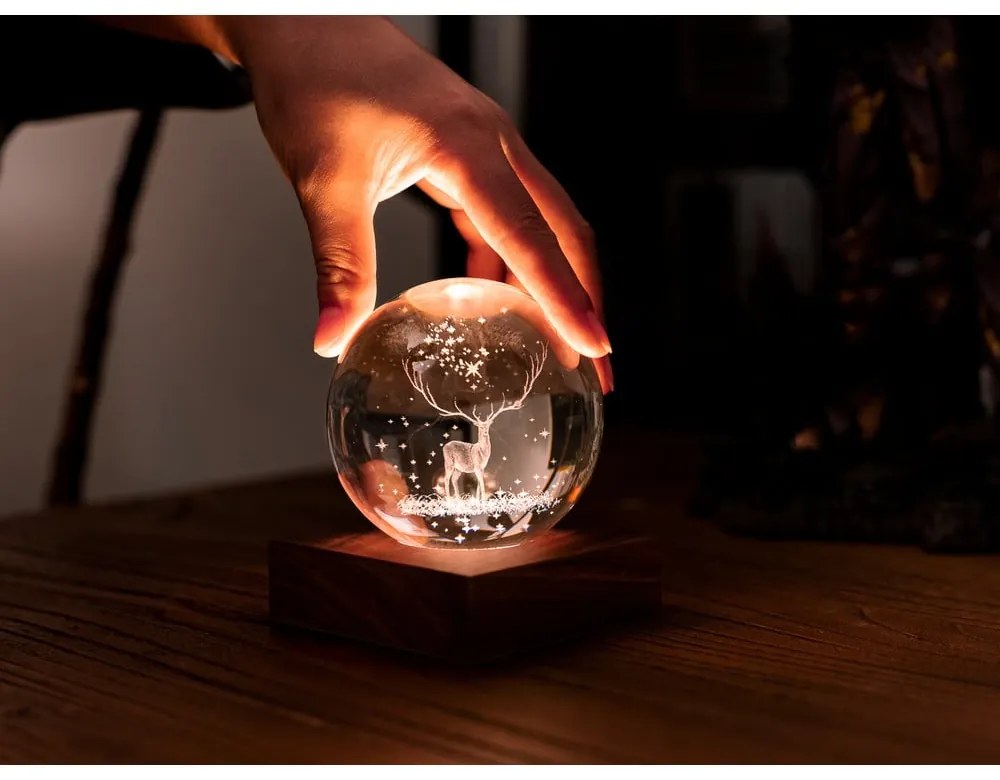 Decorațiune luminoasă maro închis cu USB Amber – Gingko